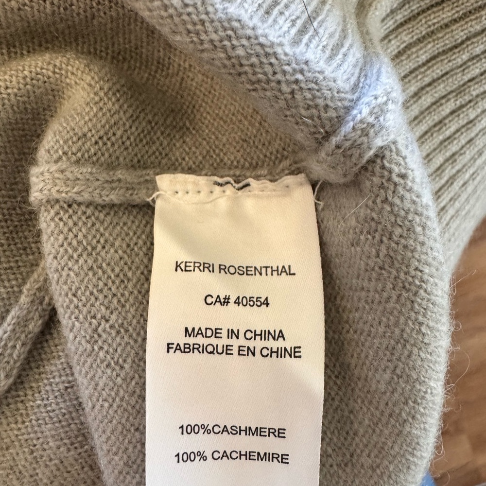 Kerri Rosenthal  Gray 'Loved' Embroidered Cashmere  Sweater Size Medium - Picture 5 of 8